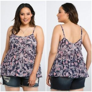 Torrid | Paisley Print Babydoll Tank 2x